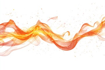 Orange energy flow, white background, sparkles, website banner