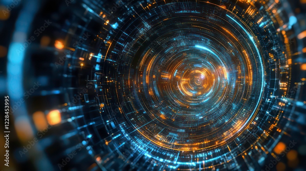 Poster quantum computer performing complex calculations at speeds unimaginable on classical computers.