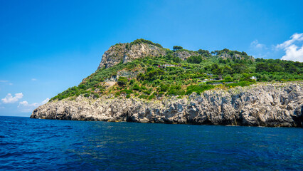 Views of the Capri Coast from a Boat