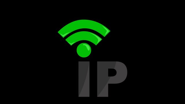 video animation icon ip wifi connection concept, on a transparent background with alpha channel set to zero