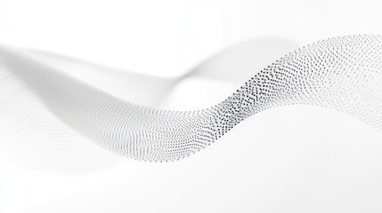 Abstract grey wave flowing on white background; digital art, website header