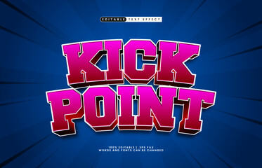 kick point editable text effect with a ball and game text style