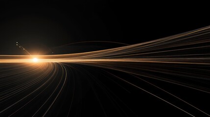 Golden light streaks across dark space; cosmic background, website header