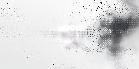 Monochrome halftone pattern with splatters in raw graphic art