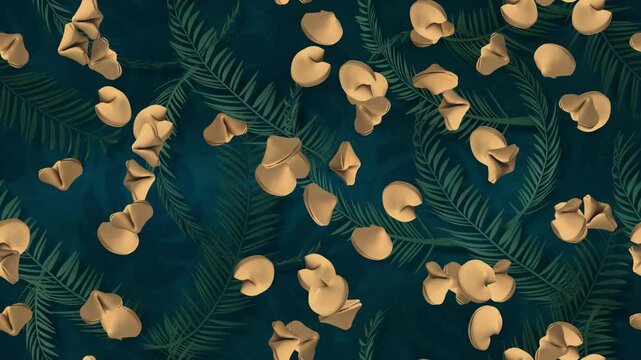 Fortune cookie loop tile Cartoon swirl background jungle. This is a cartoony loopable and tileable Chinese food wallpaper