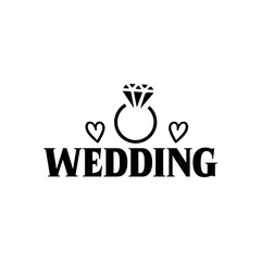 Wedding typography design on plain white transparent isolated background for card, shirt, hoodie, sweatshirt, apparel, tag, mug, icon, poster or badge