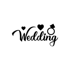 Wedding typography design on plain white transparent isolated background for card, shirt, hoodie, sweatshirt, apparel, tag, mug, icon, poster or badge