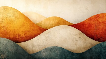 Obraz premium Abstract Wavy Hills in Earthy Tones