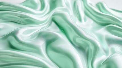 Fototapeta premium Abstract Draped Mint Green Silk Fabric Texture