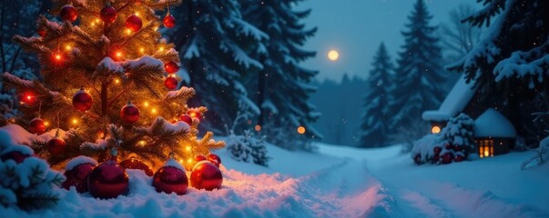 Fototapeta premium Rotes Weihnachtshintergrund mit bunten Farben, weihnachten, herbstliches