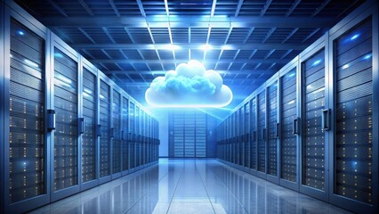Business cloud computing integration with CRM software in a data center, enterprise management, software development