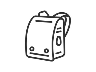 ランドセルのアイコン（線画）のイラスト