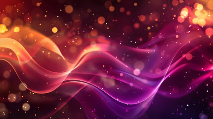 Fototapeta premium A vibrant abstract background with flowing waves and glowing bokeh effects.