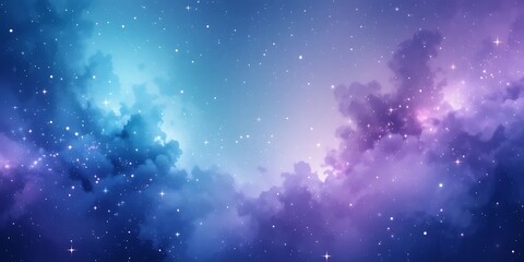 Celestial Cloudscape A Night Sky Of Stars And Nebulae