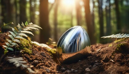Obraz premium Discover the mysteries hidden in a forest capsule. 