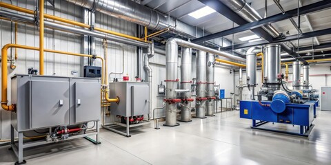Fototapeta premium A modern boiler room with a gas heating system