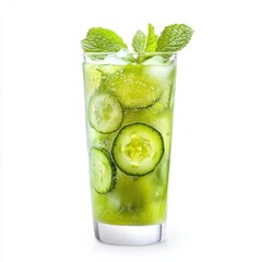 Cucumber juice mixed with mint