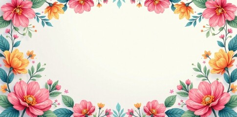 Obraz premium Pastel rainbow letterhead with floral patterns, colorful paper, flower patterns, stationery