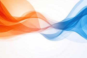Fototapeta premium Abstract Orange and Blue Waves Flowing Seamlessly, Creating a Vibrant and Dynamic Design, Ideal for Backgrounds or Presentations, Evoking Feelings of Serenity and Energy.