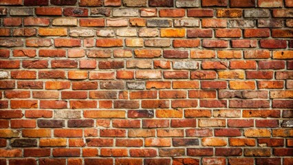 Obraz premium Pattern description A close-up shot of a weathered brick wall background , old, textured, rustic, grunge, vintage