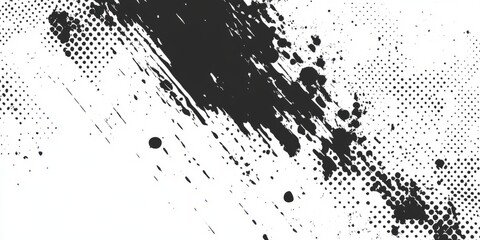 Naklejka premium Halftone vector design with subtle splatter overlay in monochrome granite