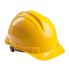 A yellow construction helmet, cut out. Isolated on transparent or white background