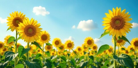 Summer sunflowers standing tall , sunflowers, wildflowers