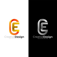 C and E logo with design combination, ready to use company icon
