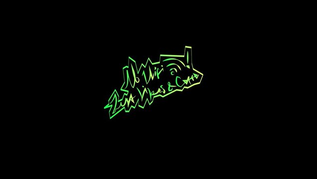 coffe decoration line art neon