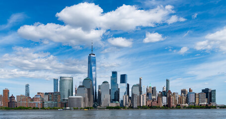 Obraz premium Manhattan's beautiful skyline, New York, United States. New York City with Manhattan Skyline over Hudson River,New York City, USA .View of New York city skyline in Midtown Manhattan.