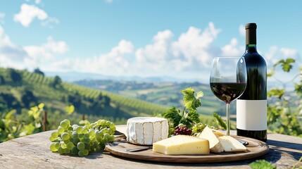 Wine and Cheese Tasting in Vineyard