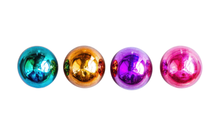Bright Disco Balls on Clear Background Generative AI
