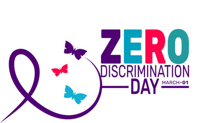 zero discrimination day is Celebrated in March. This holiday-themed design is perfect for backgrounds, banners, greeting cards, posters with text inscription, Classic social media posts.