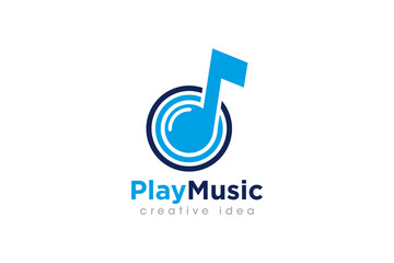 Creative Music Concept Logo Design Template