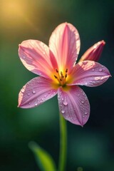 Fototapeta premium Gentle morning dew on a flower, flower, dewy