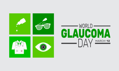 World Glaucoma day is Celebrated in March 12. This holiday-themed design is perfect for backgrounds, banners, greeting cards, posters with text inscription, Classic social media posts. Vector
