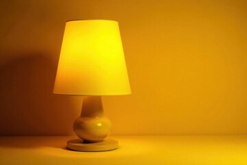Illuminated lampshade in yellow, lamp, light