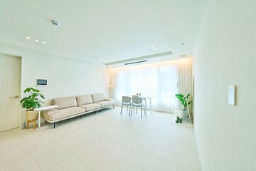 아파트, 집, 주택, 전신거울, 거울, 소파, 협탁, 테이블, 한국, 인테리어