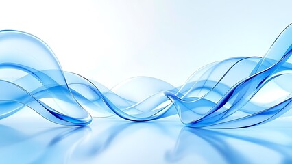 Naklejka premium Blue abstract curved glass background, 3d rendering.