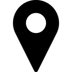 Location pin glyph icon, flat style vector illustration