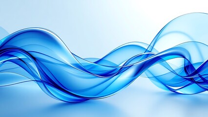 Fototapeta premium Blue abstract curved glass background, 3d rendering.