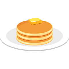 Pancake On the Plate Illustration