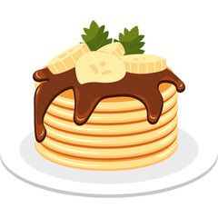 Pancake On the Plate Illustration