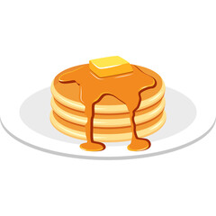 Pancake On the Plate Illustration