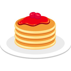 Pancake On the Plate Illustration