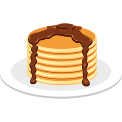 Pancake On the Plate Illustration