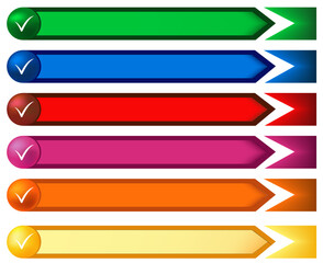 Obraz premium vector set of colorful ribbons, balls and banners