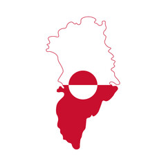 Creative vector illustration of Greenland, merging the map and flag for a striking visual. Unique vector map of Greenland.