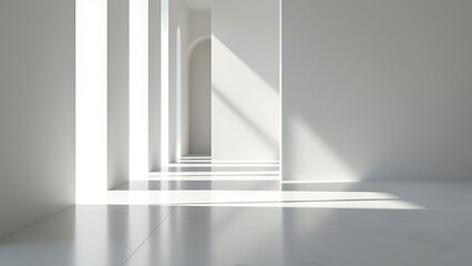 White abstract architecture background, 3d rendering.