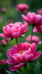 Obraz premium Peony flowers in a garden, peony flowers, nature, garden